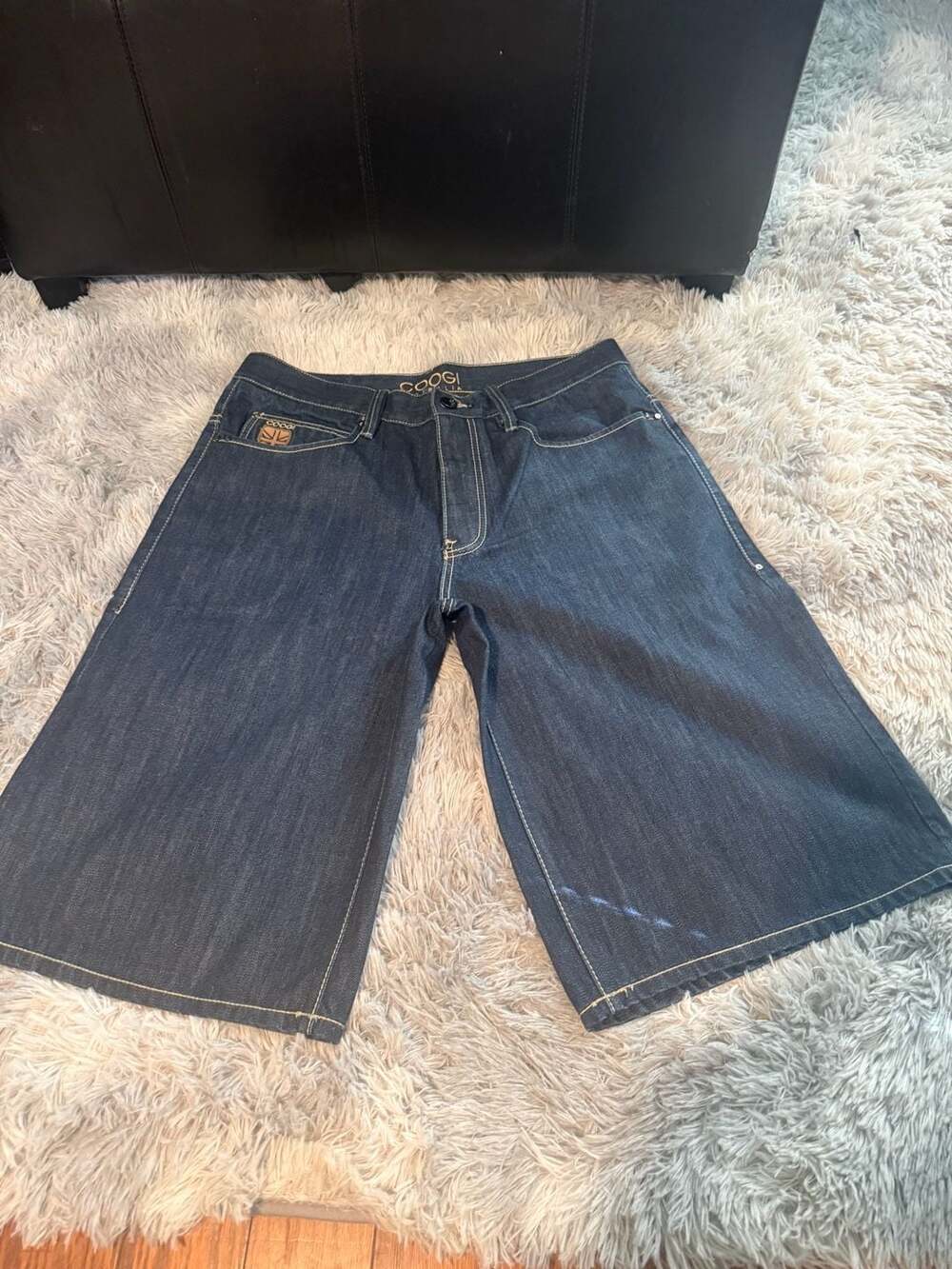 Coogi Australia Vintage Y2K Dark Wash Denim Baggy Jorts Shorts